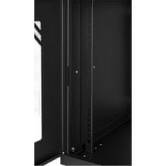 RACK 19'' 9U 600x450mm BLACK Sklenené dvere