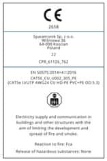 Krátená dvojlinka CAT5e U/UTP AWG24 CU PVC+PE 5,3 Fca 305m