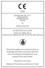 krútená dvojlinka CAT6 U/UTP AWG24 CU PVC LSZH 6.0 Dca 305m