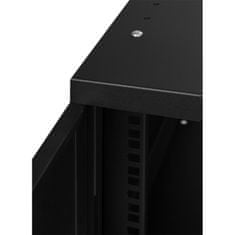 19'' RACK 6U 600x450mm BLACK Sklenené dvere