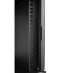 19'' RACK 6U 600x450mm BLACK Sklenené dvere