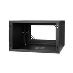 19'' RACK 6U 600x450mm BLACK Sklenené dvere