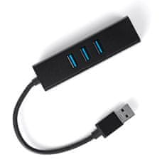 Multiport USB na 3 USB + RJ45 SPU-M07 čierny