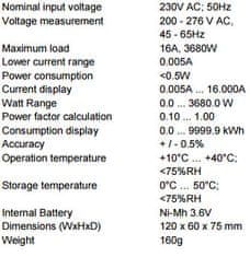 Digitálny merač spotreby energie PeakTech 9035