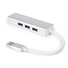 Multiport USB na 3 USB + RJ45 SPU-M06 strieborný