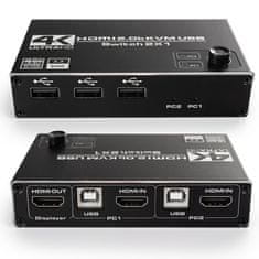 USB + HDMI 2/1 Spacetronik KVM prepínač SPH-KVM22