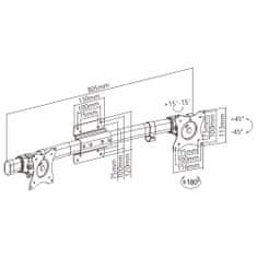 Rozširujúci držiak pre 2 monitory VESA SPP-020B