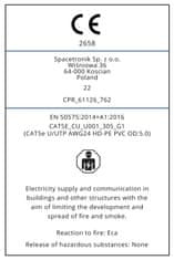 Krátená dvojlinka CAT5e U/UTP AWG24 CU PVC OD 5,0 Eca 305m