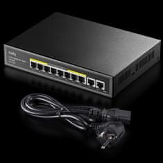 PoE+ SWITCH 10-portový GS1010PE 120W 1Gbps CCTV VLAN