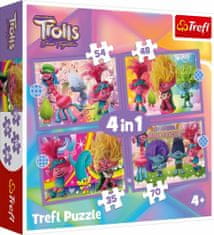 Puzzle Trollové Barevné dobrodružství 4v1 - (35,48,54,70 dílků)