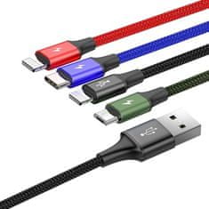 BASEUS  Fast USB kábel 4in1 USB-C / 2x Lightning / Micro 3,5A 1,2m - black