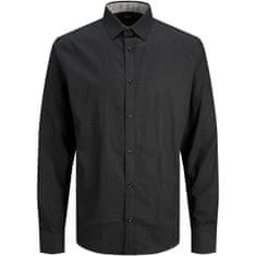 Jack&Jones Pánska košeľa JPRBLABELFAST Comfort Fit 12239027 Black (Veľkosť S)