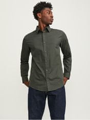 Jack&Jones Pánska košeľa JPRBLABELFAST Comfort Fit 12239027 Olive Night (Veľkosť S)