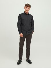 Jack&Jones Pánska košeľa JPRBLABELFAST Comfort Fit 12239027 Black (Veľkosť S)