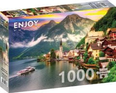 ENJOY Puzzle Hallstatt pri západe slnka, Rakúsko 1000 dielikov