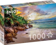 ENJOY Puzzle Seychelskej pláže pri západe slnka 1000 dielikov