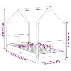 Petromila vidaXL Rám detskej postele biely 80x200 cm masívna borovica