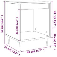 Petromila vidaXL Nočné stolíky 2 ks lesklé biele 40x35x50 cm kompozitné drevo