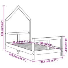 Vidaxl Rám detskej postele biely 80x160 cm masívna borovica
