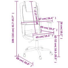Petromila vidaXL Kancelárska stolička, nastaviteľná výška, sivá látka+umelá koža