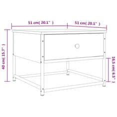 Vidaxl Konferenčný stolík dymový dub 51x51x40 cm kompozitné drevo