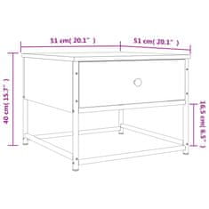 Vidaxl Konferenčný stolík dub sonoma 51x51x40 cm kompozitné drevo