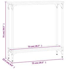 Vidaxl Konzolový stolík dub sonoma 75x22,5x75 cm kompozitné drevo