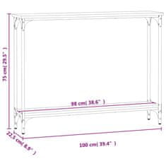 Vidaxl Konzolový stolík dub sonoma 100x22,5x75 cm kompozitné drevo