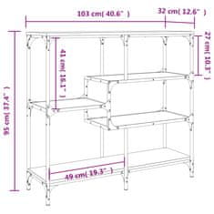 Vidaxl Konzolový stolík dymový dub 103x32x95 cm kompozitné drevo