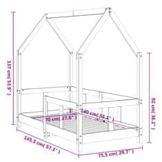 Vidaxl Rám detskej postele biely 70x140 cm masívna borovica