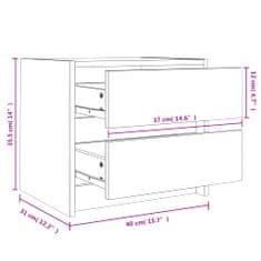 Petromila vidaXL Nočné stolíky 2 ks biele 40x31x35,5 cm masívne borovicové drevo