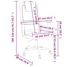 Petromila vidaXL Kancelárska stolička, nastaviteľná výška, sivá látka+umelá koža