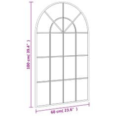 Petromila vidaXL Nástenné zrkadlo čierne 60x100 cm oblúkové železné