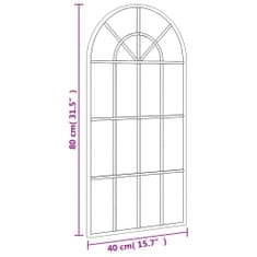 Petromila vidaXL Nástenné zrkadlo čierne 40x80 cm oblúkové železné