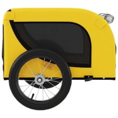 Vidaxl Príves na bicykel pre psa žlto-čierna oxfordská látka a železo
