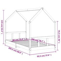 Vidaxl Rám detskej postele biely 90x200 cm masívna borovica