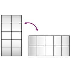 Vidaxl Nástenné zrkadlo čierne 50x100 cm obdĺžnikové železné