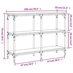 Vidaxl Konzolový stolík dymový dub 100x29x75 cm kompozitné drevo