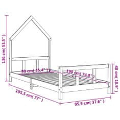 Petromila vidaXL Rám detskej postele 90x190 cm masívna borovica