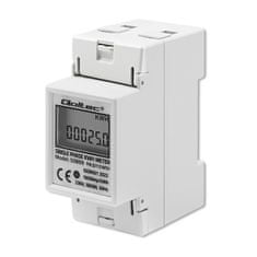 Qoltec Jednofázový elektronický elektromer | DIN lišta | 230V | LCD | 2P