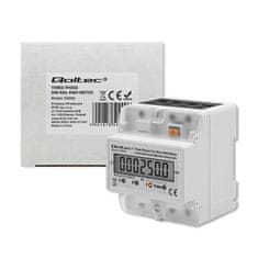 Qoltec Trojfázový elektronický merač | Merač spotreby energie na DIN lištu | 400V | LCD | 4P