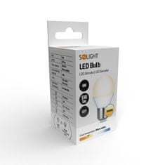 Solight LED žiarovka miniglobe matná P45 6W, E27, 3000K, 510lm