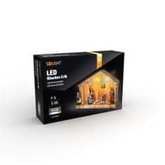 Solight LED drevený betlehem, 30x21cm, 7x LED, 2xAA