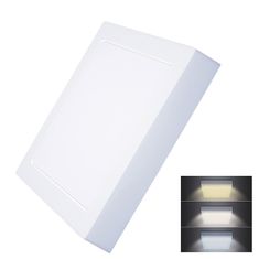 Solight LED mini panel CCT, prisadený, 18W, 1530lm, 3000K, 4000K, 6000K, štvorcový biely