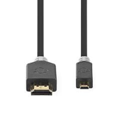 Nedis HDMI kábel s Ethernetom, HDMI 1.4 A konektor - HDMI micro konektor, 2m
