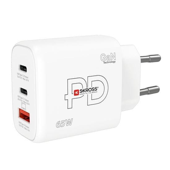 Skross USB A+C nabíjací adaptér Power Charger 65W GaN EU, Power Delivery, typ C