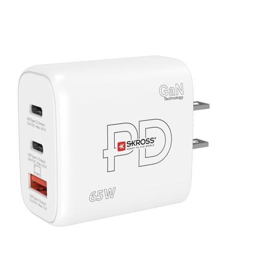 Skross USB A+C nabíjací adaptér Power Charger 65W GaN US, Power Delivery, typ A