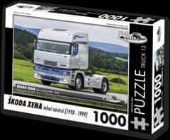 RETRO-AUTA© Puzzle TRUCK č.13 Škoda Xena ťahač návesov (1998-1999) 1000 dielikov