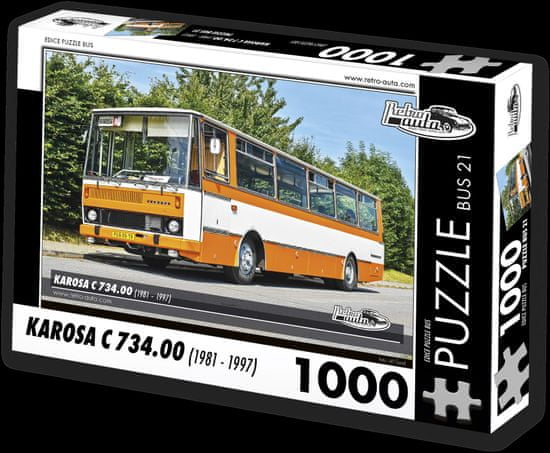 RETRO-AUTA© Puzzle BUS č.21 KAROSA C 734.00 (1981 - 1997) 1000 dielikov