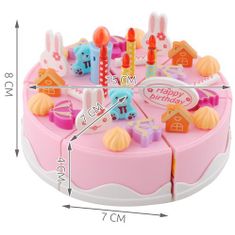 Kruzzel  22382 Detská plastová narodeninová torta ružová 75 dielov
